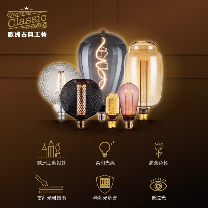 【畢業禮物】Mirage莎士比亞幻影燈 | 工業風燈座 | 喜光LED