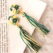 【耳環/耳夾】鉤針/迷你花/花束/混紡流蘇