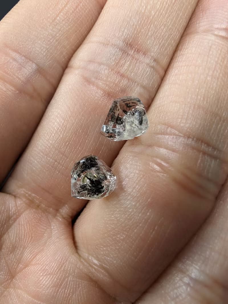 【訂製品】閃靈鑽原石 耳釘 耳針 天然水晶 耳環 925純銀