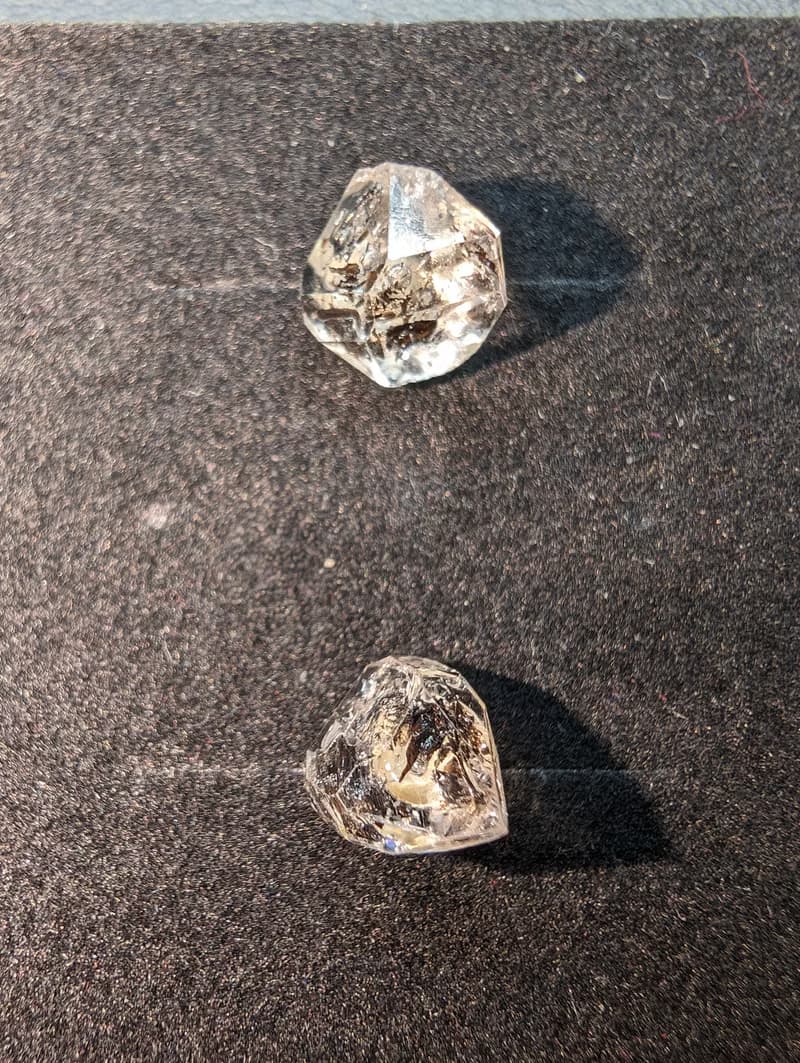 【訂製品】閃靈鑽原石 耳釘 耳針 天然水晶 耳環 925純銀