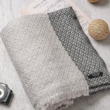 【毯子】喀什米爾羊毛大毯子/披肩 黑灰格紋 柔軟保暖