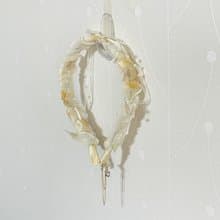 荷葉皺褶綴飾髮箍/ 耳環頭箍 透紗 細版 細邊 新娘頭飾 髮窟 髮飾