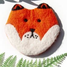 情人節禮物 聖誕交換禮物 森林系羊毛氈杯墊 動物杯墊-狗兒吸水墊