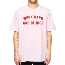 Work Hard and Be Nice 短T 淺粉色 文字 英文 禮物 春裝