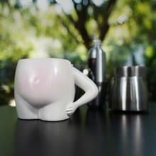 (身材焦慮走開!) 美人肚肚杯 手工陶瓷 溫度變色 粉紅屁屁肚肚