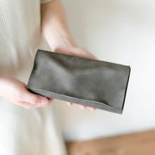 切落し本革長財布 / ヴィンテージ・グレー