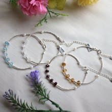 Six Cats 天然水晶 盤切造型 S925銀  手環 手鍊 禮物