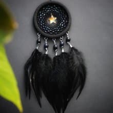 Guiding Star Christmas or Birthday Gift for Girl or Man | Black Dream Catcher