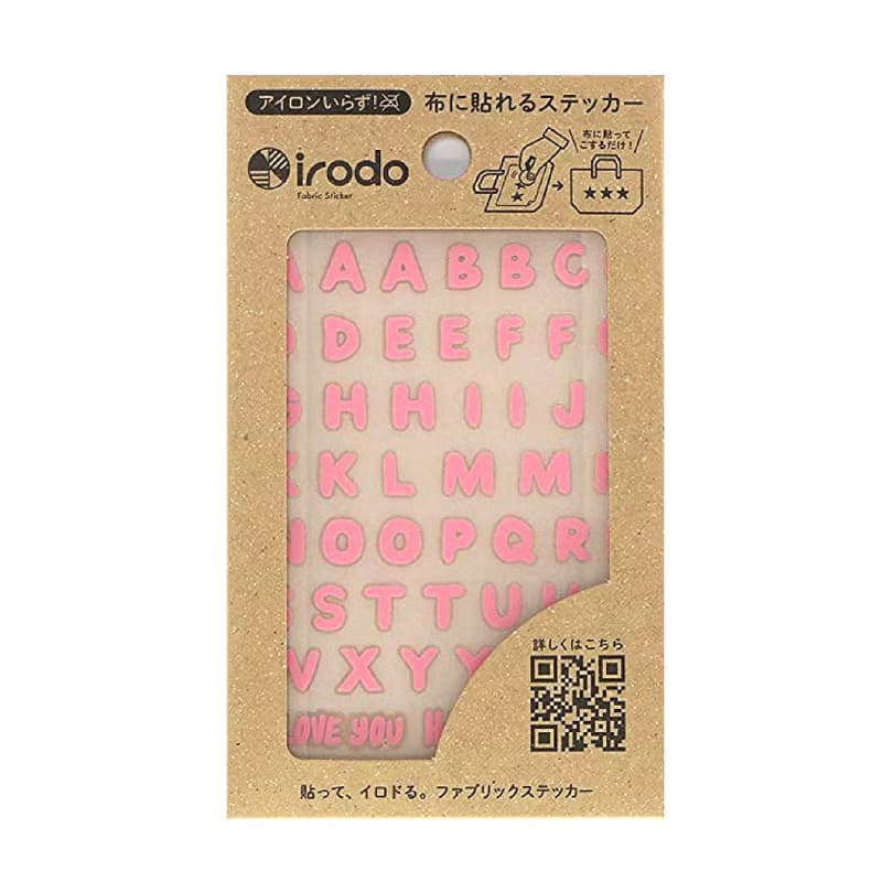 | 手作DIY | irodo免熨燙布用轉印貼—手寫字母x粉紅