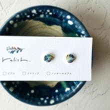 【再販】星空 金継ぎ 陶器 ピアス ノンホールピアス 星 やきもの 小さい 小ぶり シンプル ギフト プレゼント 贈り物 誕生日 母の日 ゴールド 金 ブルー