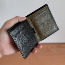 超復古抽拉式卡位 真皮情侶錢包