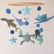 Ocean Mobile crib Boy Nursery decor, Felt Sea Animals Mobile crib,handmade Gift