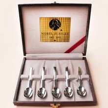 【特價】限量收藏版早期諾貝爾獎90週年紀念不鏽鋼銀色湯匙餐具組