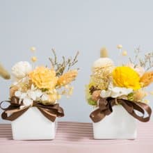 黃色系乾燥陶瓷小桌花 交換禮物 生日 聖誕節 情人節