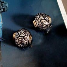 vintage jewelry  金屬騰雲圖騰夾式耳環