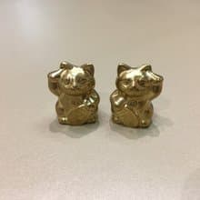 黃銅礦招財猫擺件 ( 1對 ) - 招福招好運