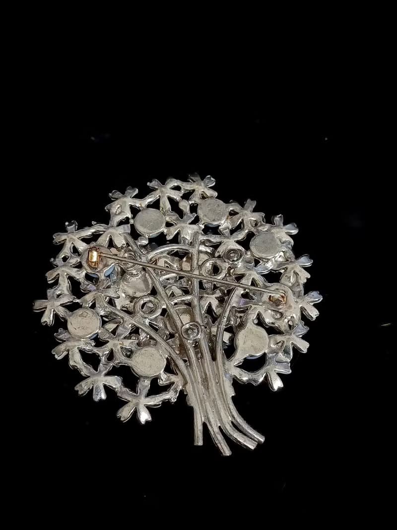 vintage jewelry 古董典雅琺瑯 勿忘我花束別針