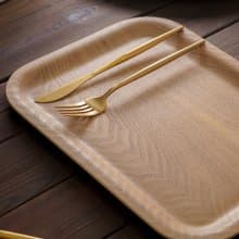 Islandoffer島嶼製作 水曲柳木長方碟 33*25 簡約木質淺餐碟(1件)