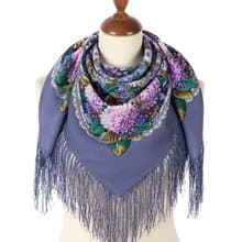 Authentic Pavlovo Posad Russian Shawl Scarf Soft 100% Wool 89x89 cm 1920-15