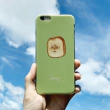 面有難色的土司說 Sorry - 酪梨綠色磨砂浮雕手機殼