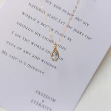 托帕石項鍊吊墜 鎖骨鏈 十一月生辰石天然石吊墜14k包金項鍊