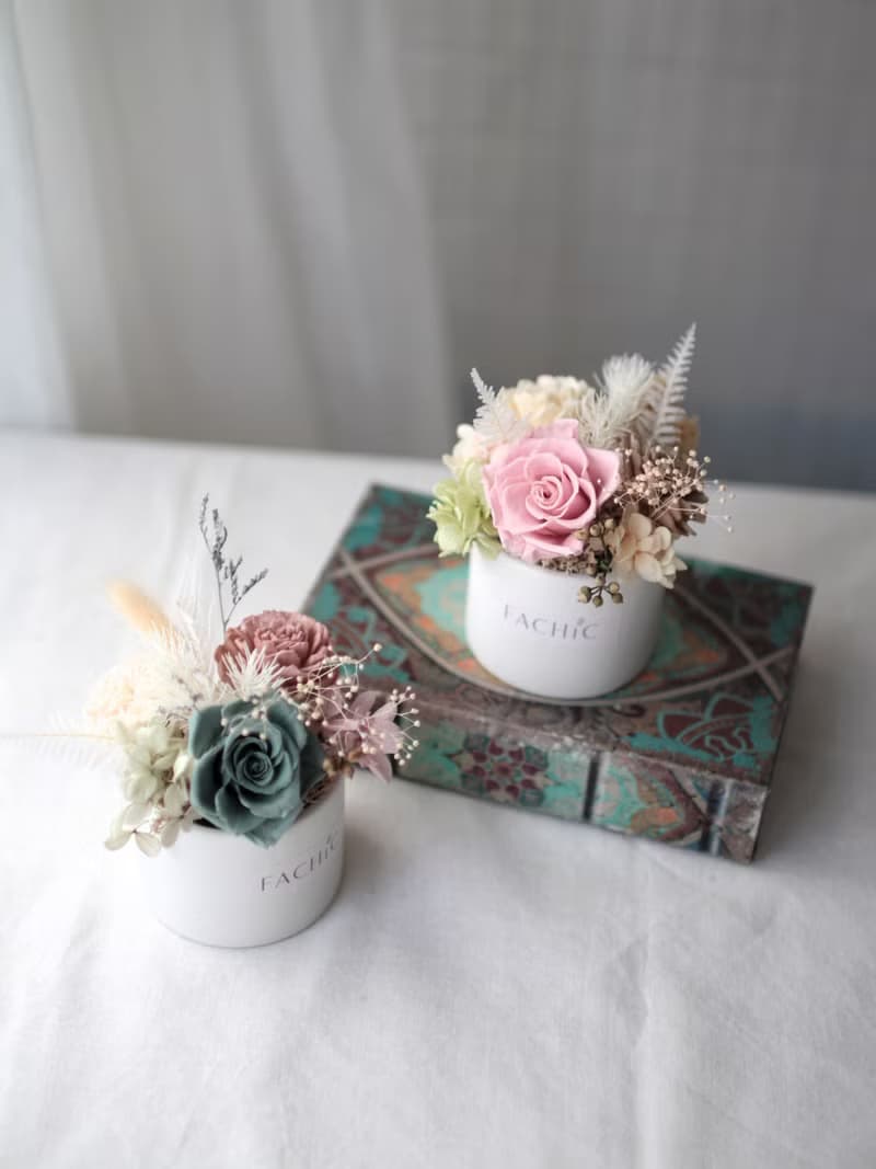 永生花禮 (桌花/霧綠)