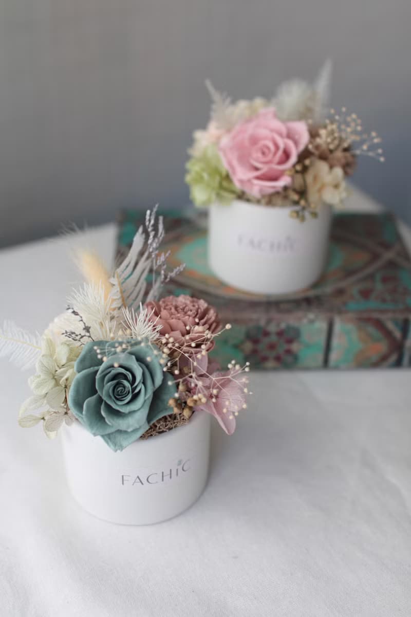 永生花禮 (桌花/霧綠)