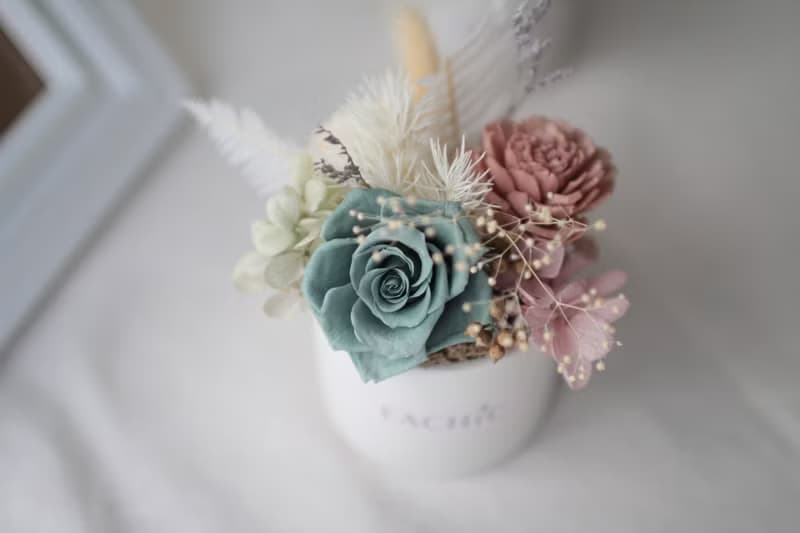 永生花禮 (桌花/霧綠)