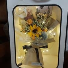 畢業向日葵提袋燈串花束 桌花 盆花 乾燥花 婚禮 禮物 情