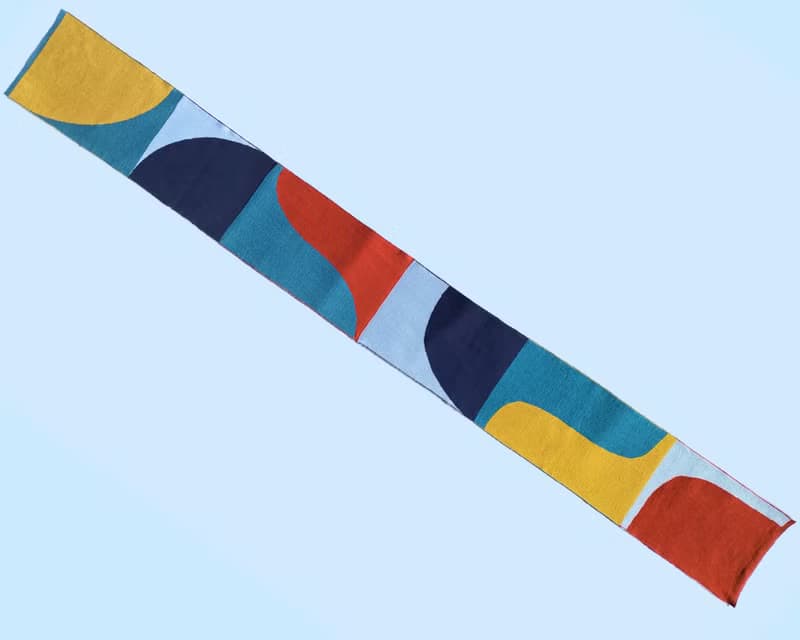 Play scarf in blue and green. Scarf for him or her made of pure merino wool.