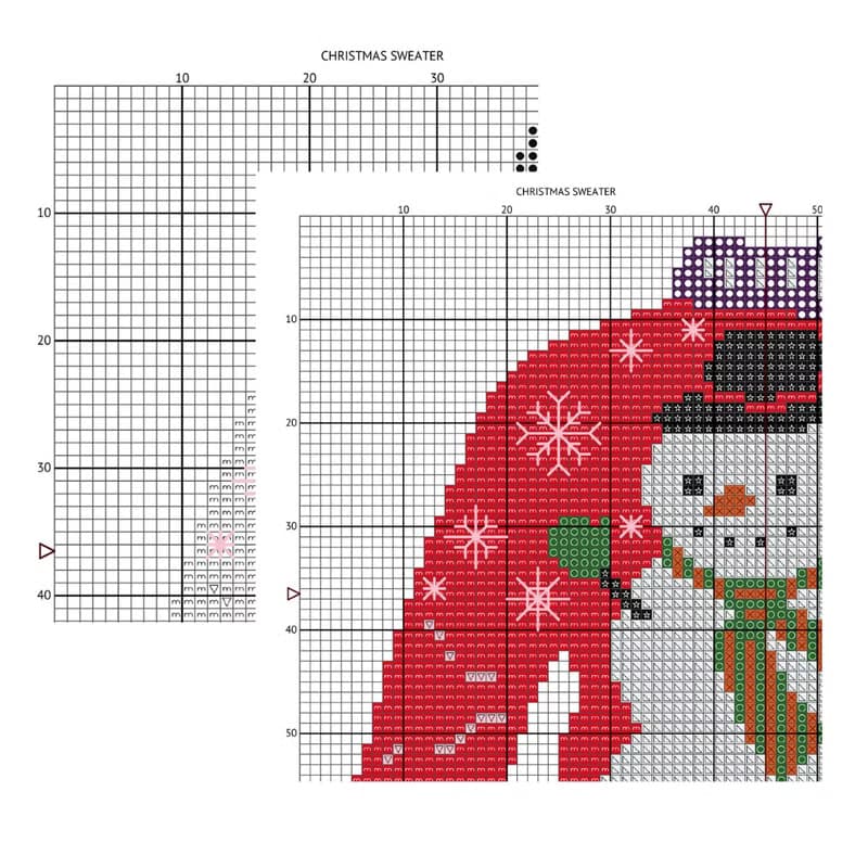【數位】Cross stitch pattern / Christmas sweater / Cross stitch pattern Christmas