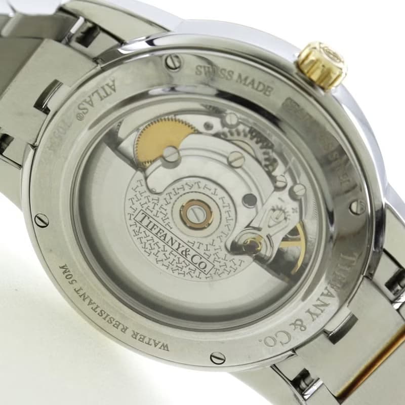 【日本直送】ティファニー TIFFANY&Co. アトラスドーム 腕時計 ゴールド&スチール シルバー/ゴールド 自動巻き 白文字盤 メンズ【中古】