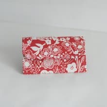 貓鳥與花/京都棉麻布+紙零錢包卡片夾/1983ERXspicaの庭 幸運錢包