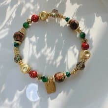 -聖誕花圈-天然水晶黃銅手鍊