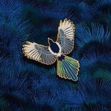 琺瑯喜鵲胸針 復古飾品胸花 項鍊 墜飾 配飾 交換禮物 領針 徽章