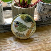 五色鳥隨身鏡 刺繡手作 /臺灣特有種