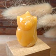 【訂做】招財貓 動物擺飾 天然玉礦石手工雕刻|新年禮物