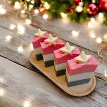 聖誕三原色—蠶絲洗臉皂-聖誕禮物-滋潤洗臉皂-添加蠶絲