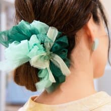 めのう | 咲き編みシュシュ | 5月誕生石