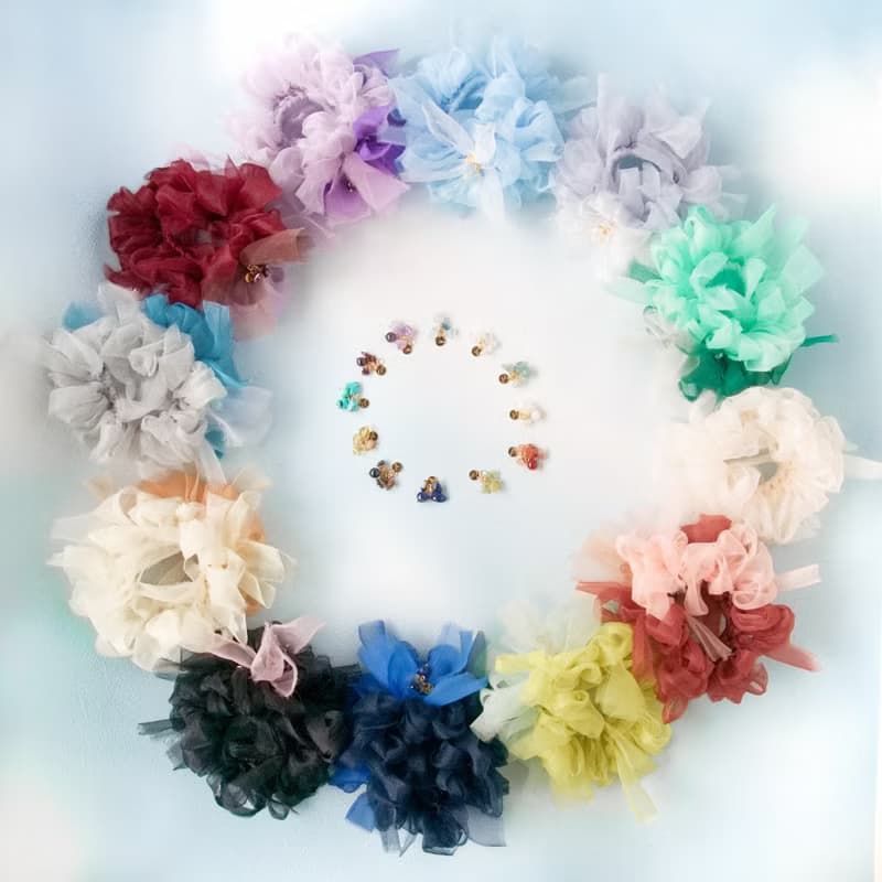 めのう | 咲き編みシュシュ | 5月誕生石