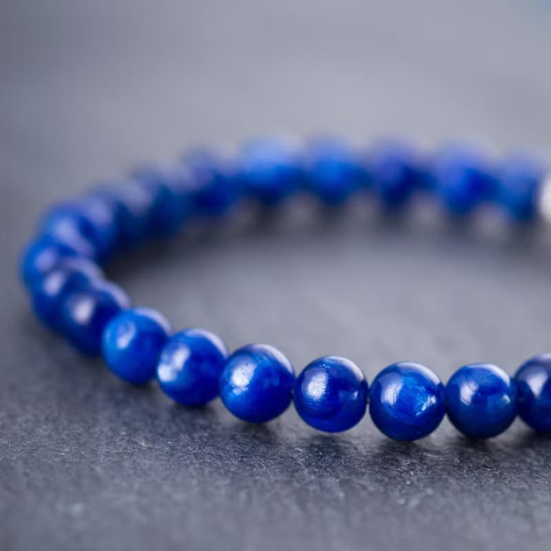 藍晶石925純銀手鍊 | 深邃藍色貓眼 | 天然水晶磷灰石拉長石手鏈