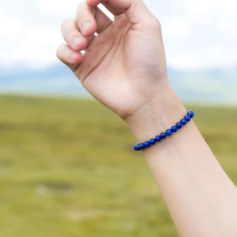 藍晶石925純銀手鍊 | 深邃藍色貓眼 | 天然水晶磷灰石拉長石手鏈