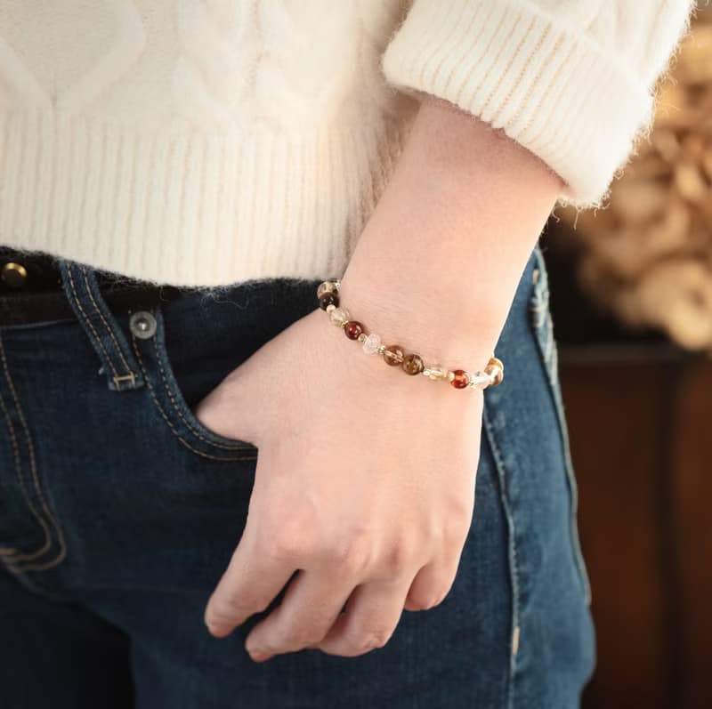 虎之力 虎眼石橙石榴石鈦晶黃水晶手鍊