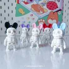Bunny Skeleton Keychains - Pink bunny