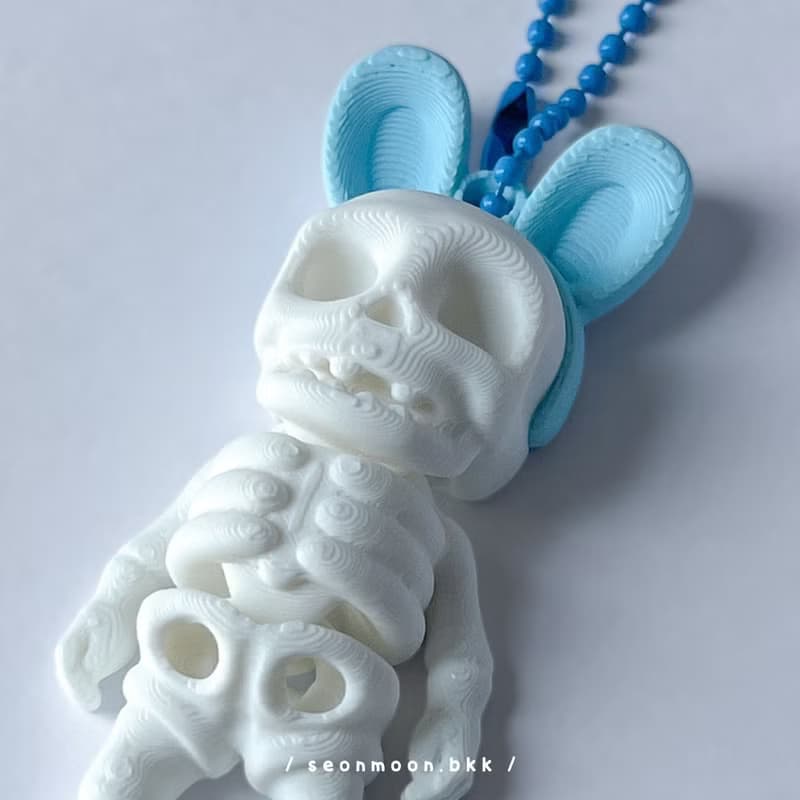 Bunny Skeleton Keychains - Pink bunny