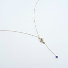 Evil Eye 鋯石 青金石 14K GF 包金項鍊 鎖骨鍊 Y字鍊 地中海之眼