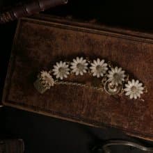 1950s 北歐 近代老件 琺瑯雛菊銀鎏金手鍊