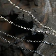切面方圈鎖鏈 / 925純銀項鍊 / 寬度1.3mm/純銀鍊子