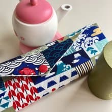 文青風環保筷袋  怡然自得  手作餐具袋.交換禮物.