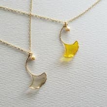 銀杏のシンプルネックレス　イエロー or ゴールド